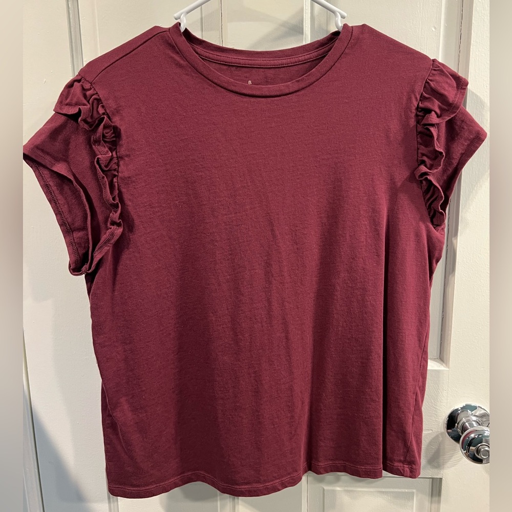 Ruffle Sleeve T-shirt